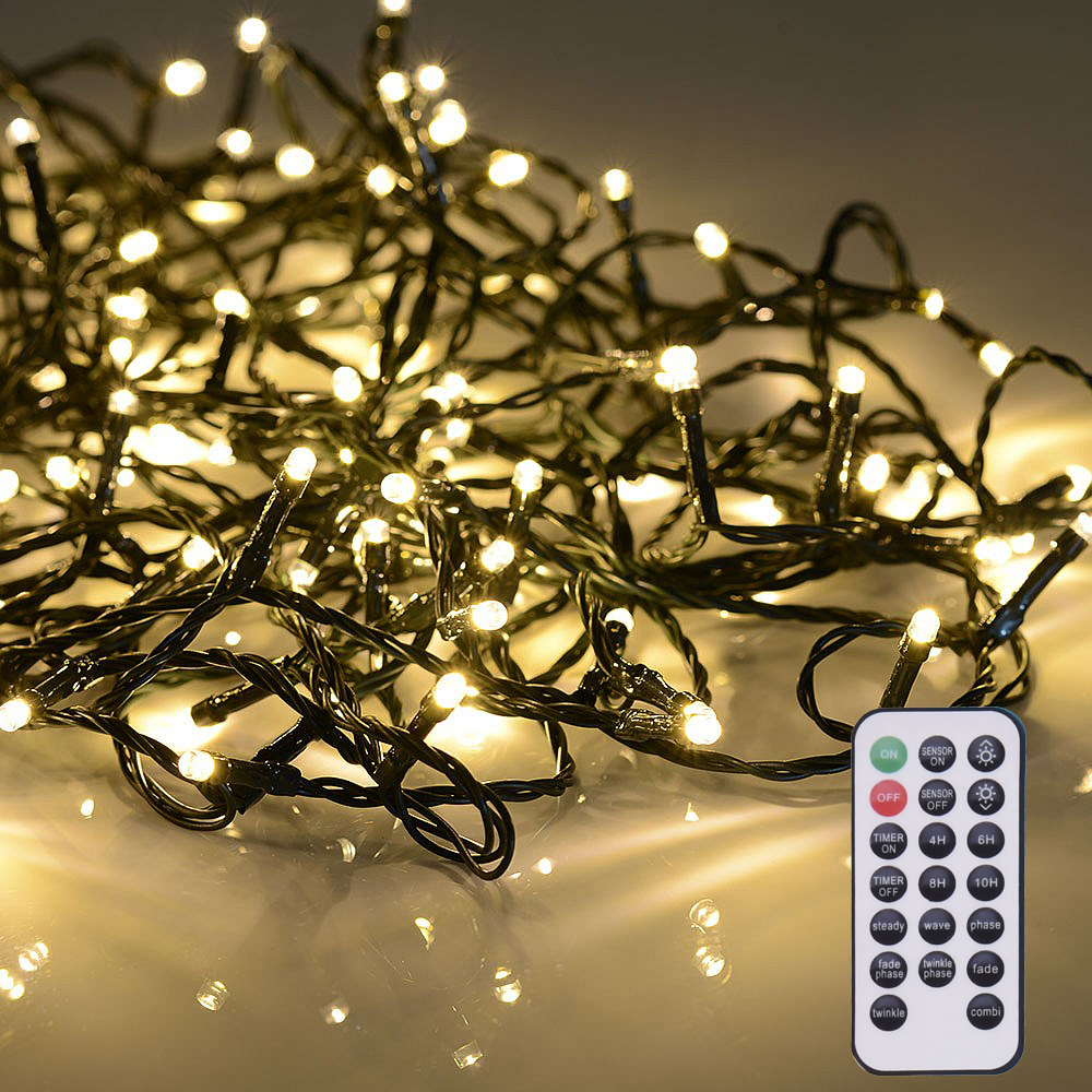 Kerstverlichting 240 LED - Warm Wit - Dimbaar + Afstandbediening + sensor Kerstverlichting 240 LED - Warm Wit - Dimbaar + Afstandbediening + sensor